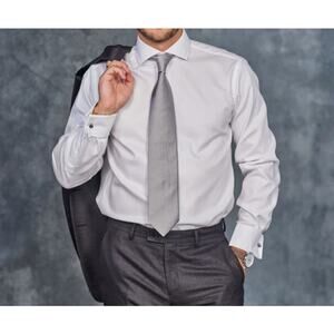 Lorenzo Uomo Dress Shirt button up 15 32/33 THE PERFECT WHITE Regular Fit NEW